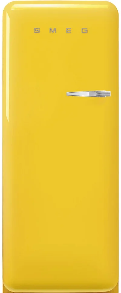 SMEG FAB28LYW6 Отдельностоящий однодверный холодильник, стиль 50-х годов, 60 см, желтый, петли слева